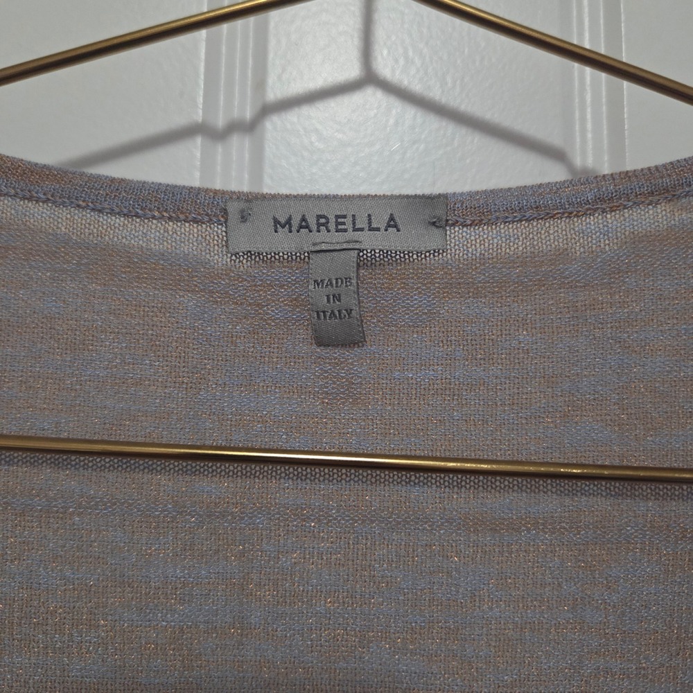 MARELLA Womens Light‎ Blue Knit Open Front Tie Front Cardigan Sweater Top Size L - Picture 2 of 7